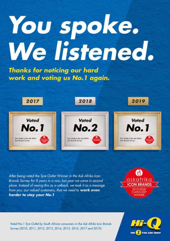 Hi-Q reclaims top spot in the 2019/2020 Ask Afrika Icon Brands Survey